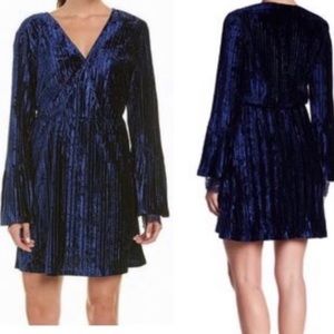 Laundry by Shelli Segal Blue Velvet & Lace Dress